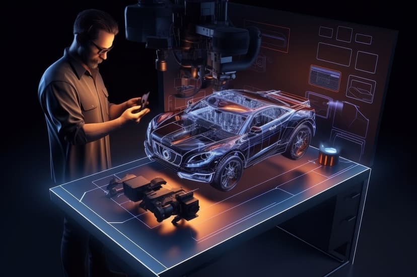 Ein Fahrzeugmodell, maßstabsgetreu als 3D-Projektion dargestellt